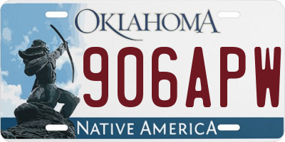 OK license plate 906APW
