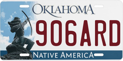 OK license plate 906ARD
