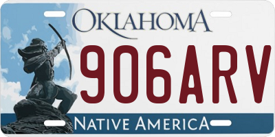 OK license plate 906ARV