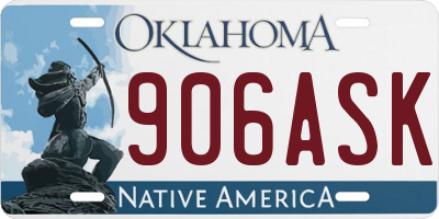 OK license plate 906ASK