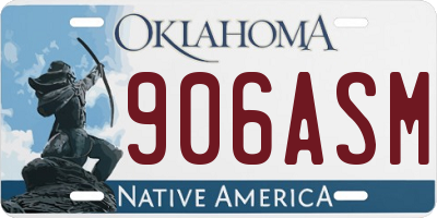 OK license plate 906ASM