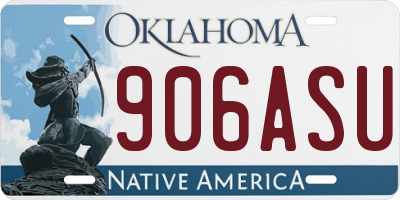OK license plate 906ASU