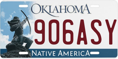 OK license plate 906ASY