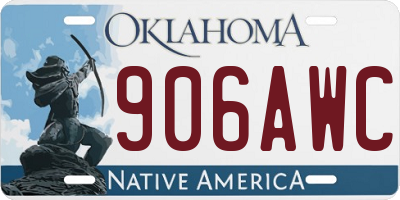 OK license plate 906AWC