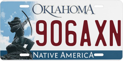 OK license plate 906AXN