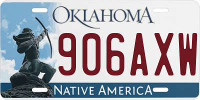 OK license plate 906AXW