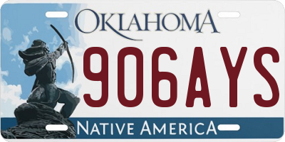 OK license plate 906AYS