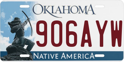 OK license plate 906AYW
