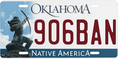 OK license plate 906BAN