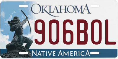 OK license plate 906BOL