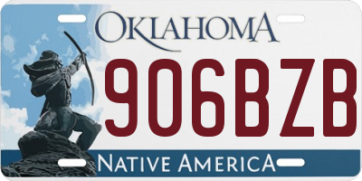 OK license plate 906BZB
