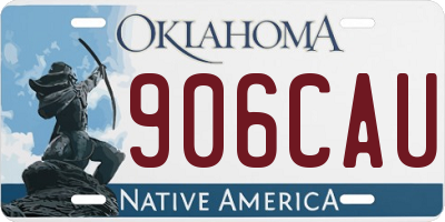 OK license plate 906CAU