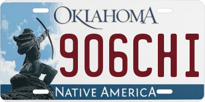 OK license plate 906CHI