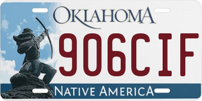 OK license plate 906CIF