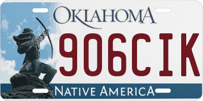 OK license plate 906CIK