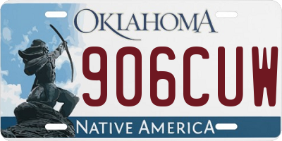 OK license plate 906CUW