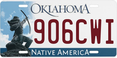 OK license plate 906CWI