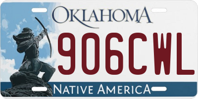 OK license plate 906CWL
