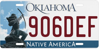 OK license plate 906DEF
