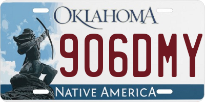 OK license plate 906DMY