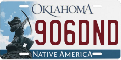 OK license plate 906DND