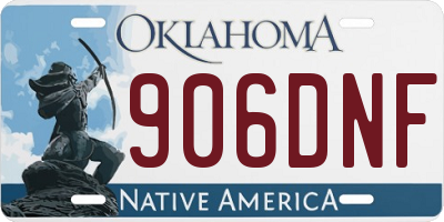 OK license plate 906DNF