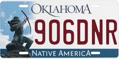 OK license plate 906DNR