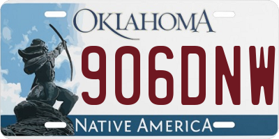 OK license plate 906DNW