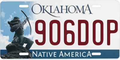 OK license plate 906DOP