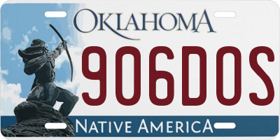 OK license plate 906DOS