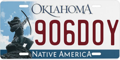 OK license plate 906DOY