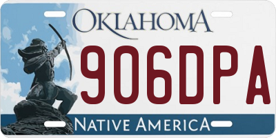 OK license plate 906DPA