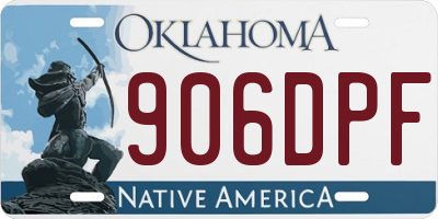 OK license plate 906DPF