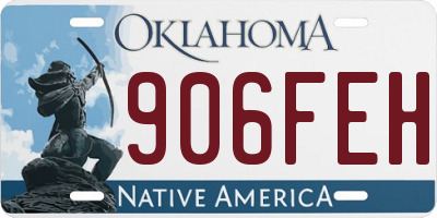 OK license plate 906FEH