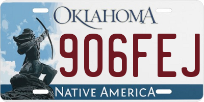 OK license plate 906FEJ