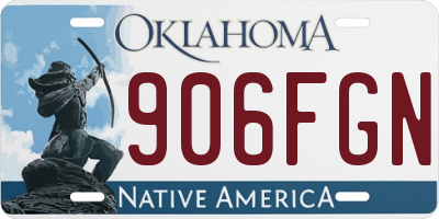 OK license plate 906FGN