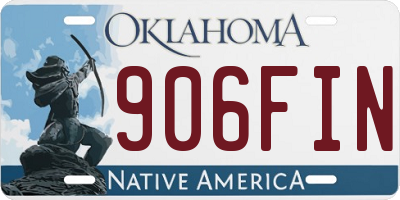 OK license plate 906FIN