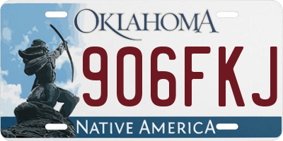 OK license plate 906FKJ