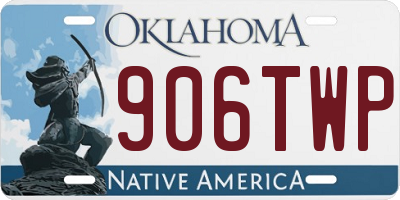 OK license plate 906TWP