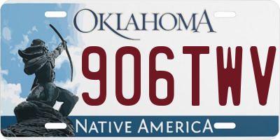 OK license plate 906TWV