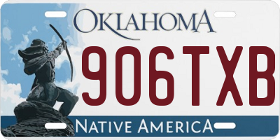 OK license plate 906TXB
