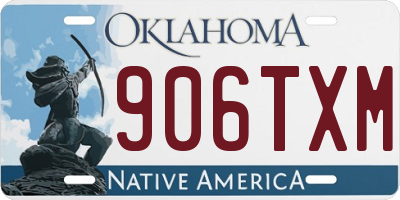 OK license plate 906TXM
