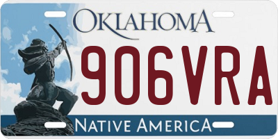 OK license plate 906VRA