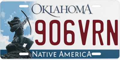 OK license plate 906VRN
