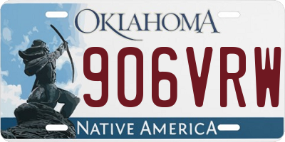 OK license plate 906VRW