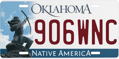 OK license plate 906WNC