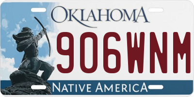 OK license plate 906WNM