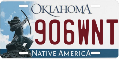 OK license plate 906WNT