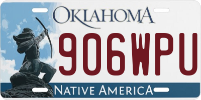 OK license plate 906WPU