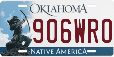 OK license plate 906WRO